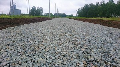 Расклинцовка щебня